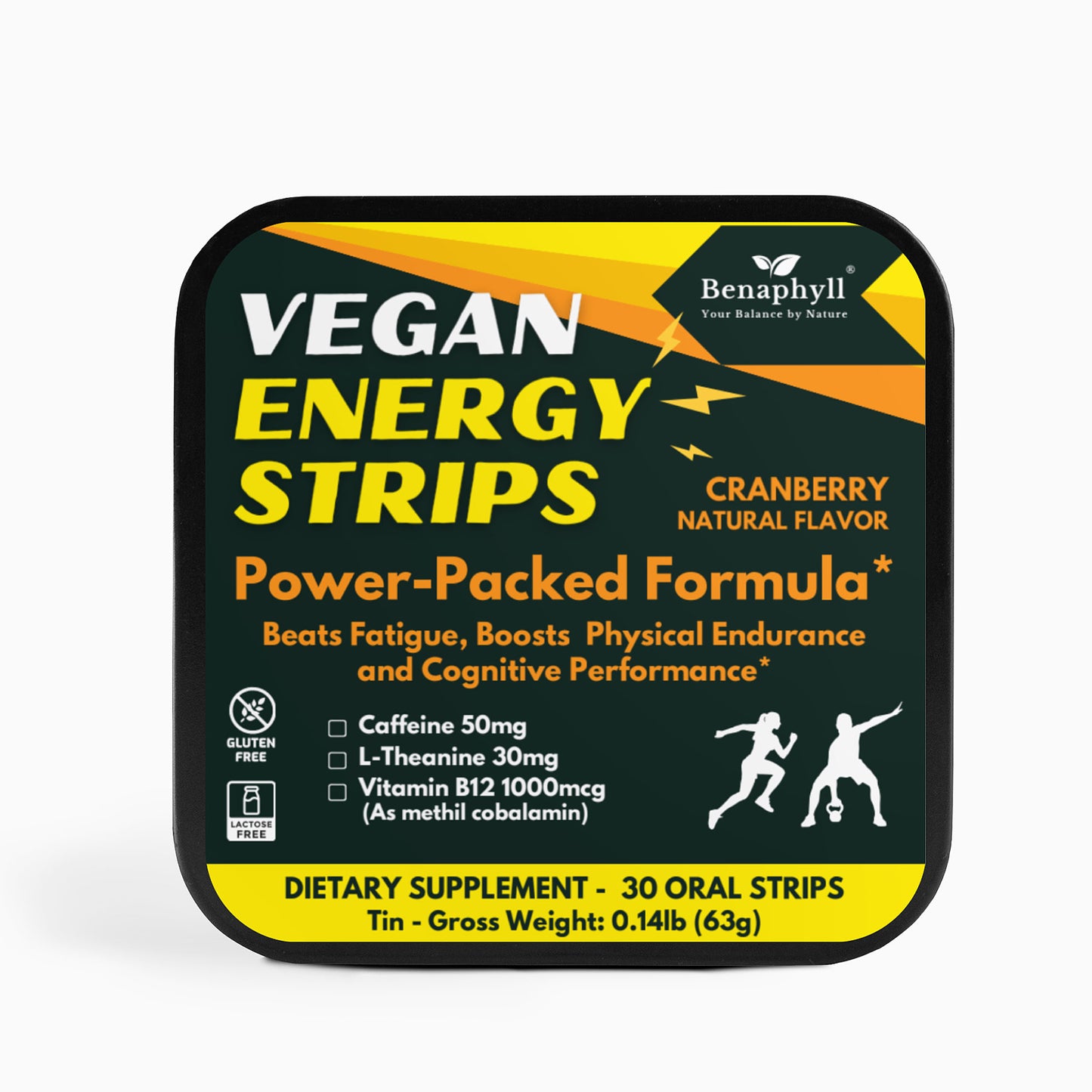 Vegan Energy Strips Tin - Cranberry Flvr.