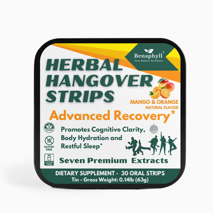 Herbal Hangover Strips Tin - Mango & Orange Flvr.