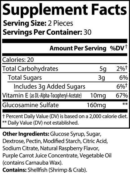 Advanced Joint Support Gummies - Raspberry Flvr.