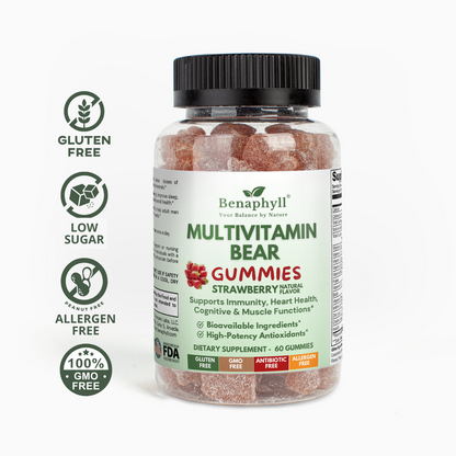 Multivitamin Bear Gummies - Strawberry Flvr.