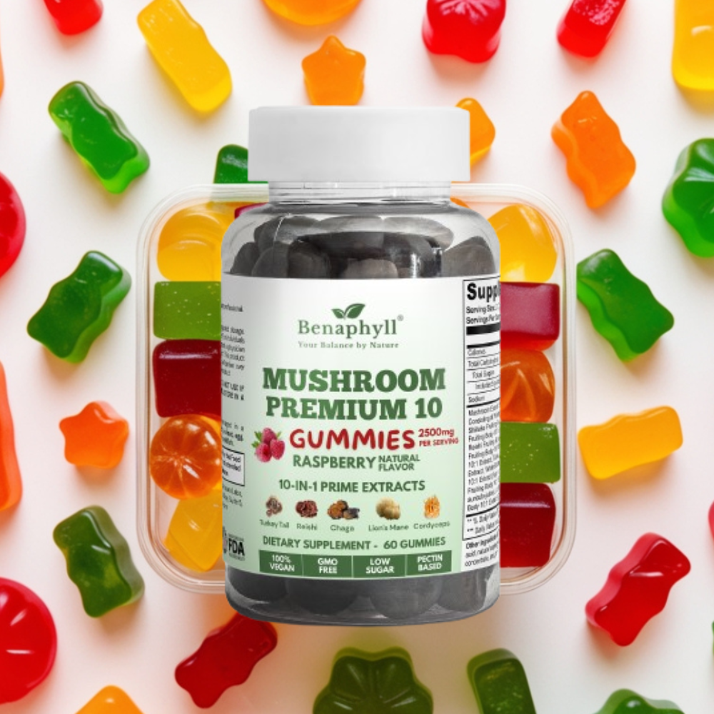 Mushroom Premium 10 Gummies - Raspberry Flvr.