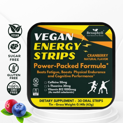 Vegan Energy Strips Tin - Cranberry Flvr.