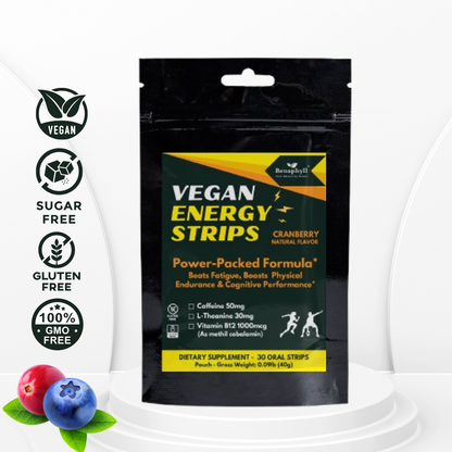 Vegan Energy Strips Pouch - Cranberry Flvr.