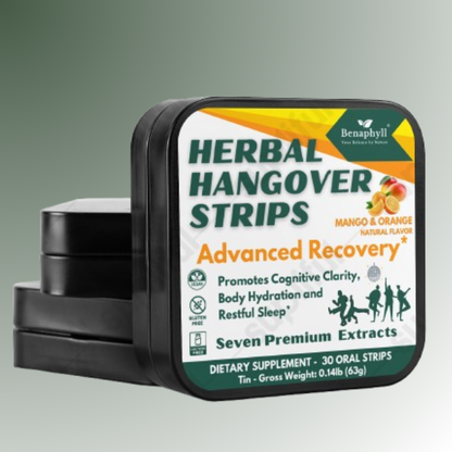 Herbal Hangover Strips Tin - Mango & Orange Flvr.