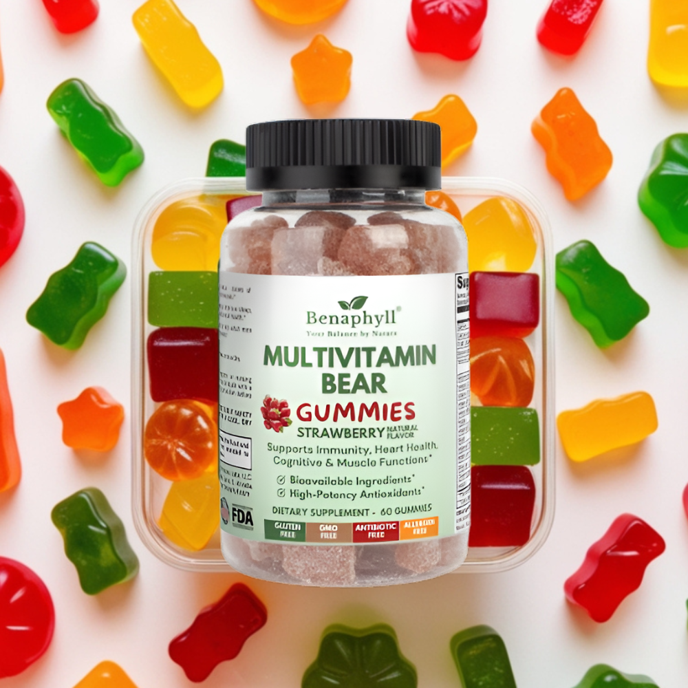 Multivitamin Bear Gummies - Strawberry Flvr.