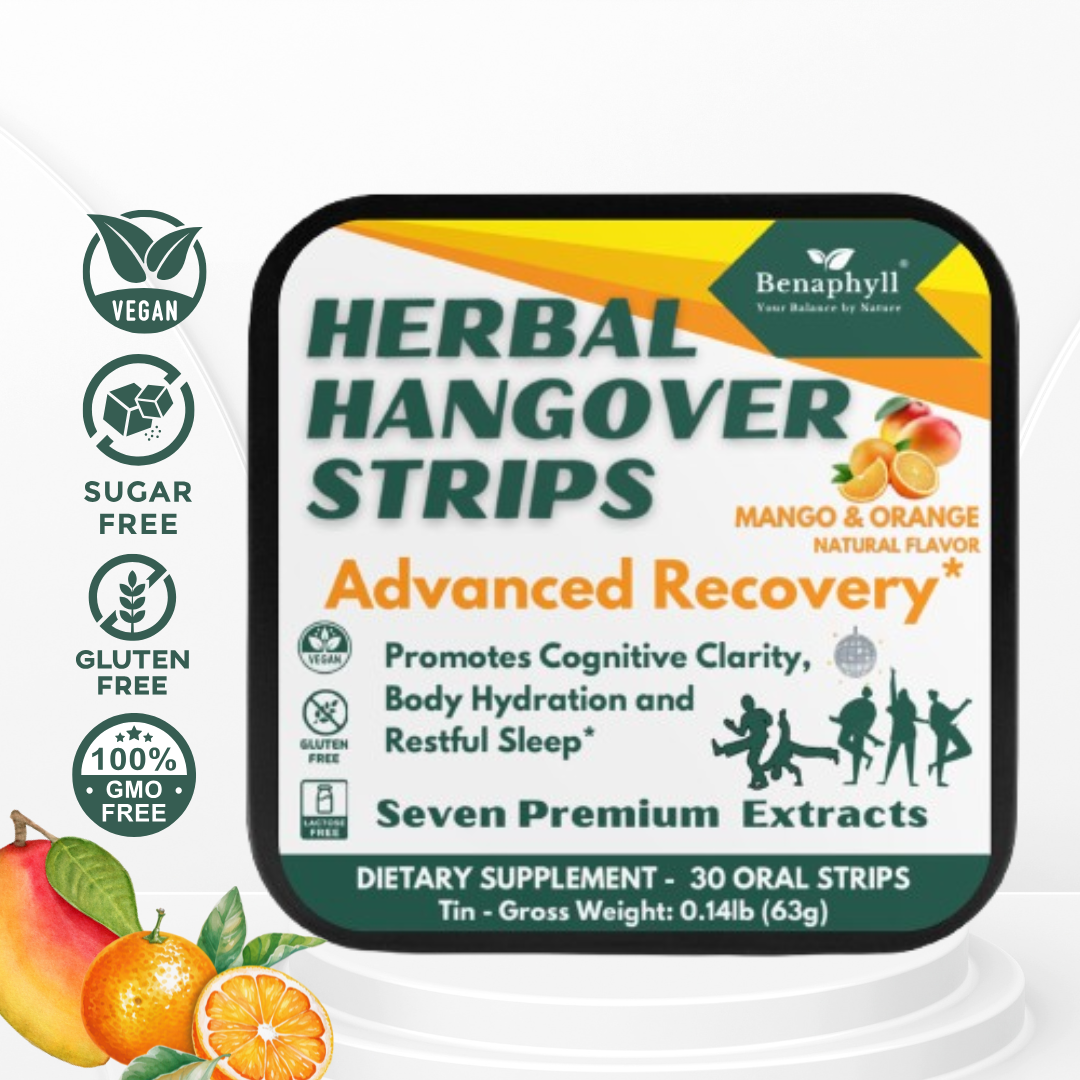 Herbal Hangover Strips Tin - Mango & Orange Flvr.