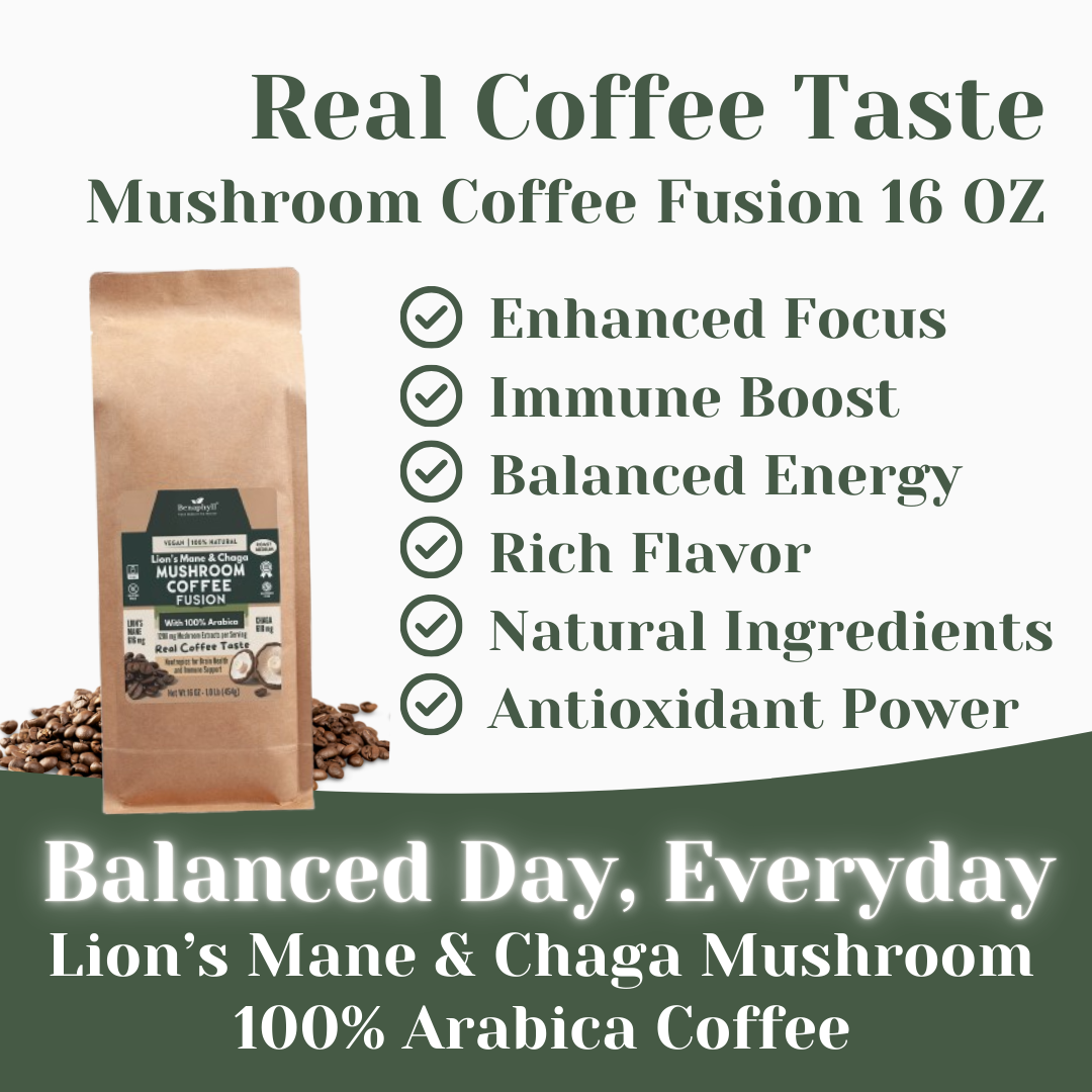 Mushroom Coffee Fusion - Lion’s Mane & Chaga 16oz