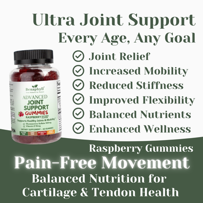 Advanced Joint Support Gummies - Raspberry Flvr.