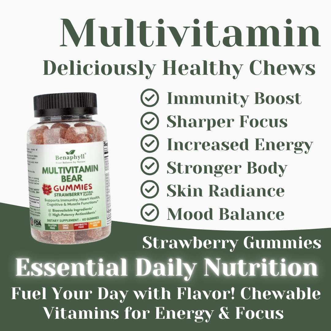 Multivitamin Bear Gummies - Strawberry Flvr.