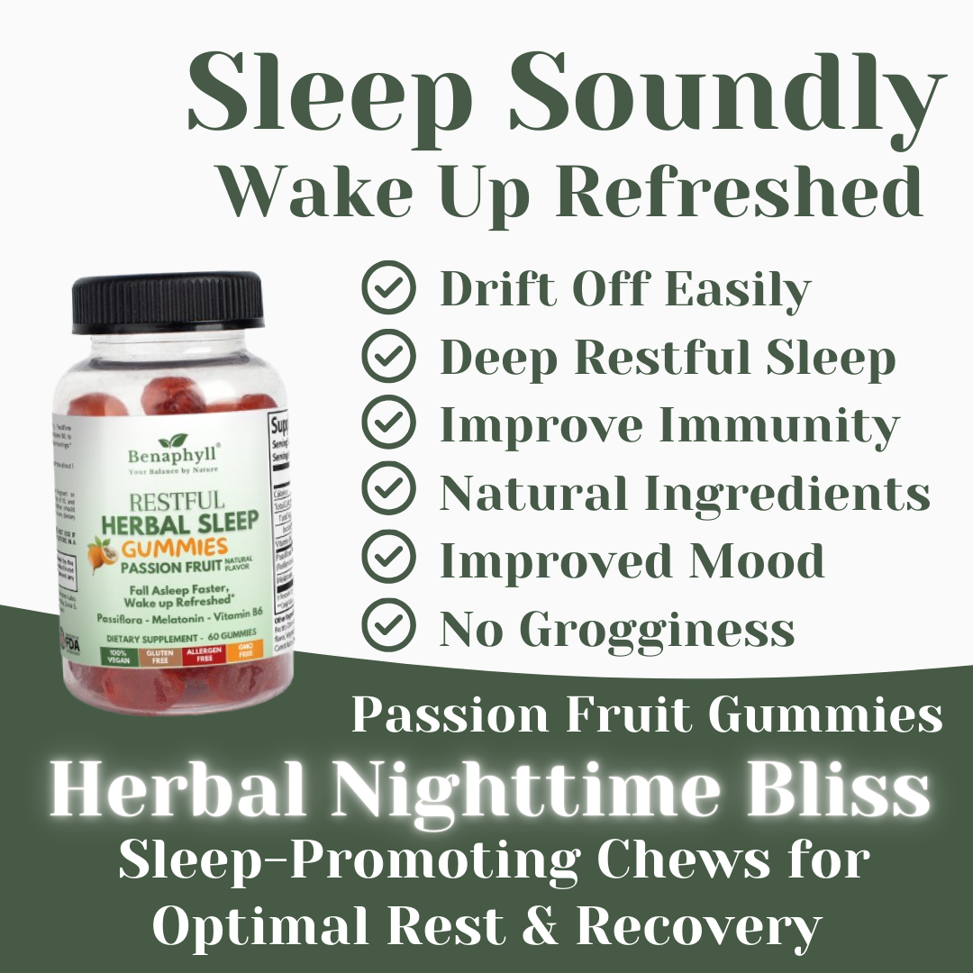 Restful Herbal Sleep Gummies - Passion Fruit Flvr.