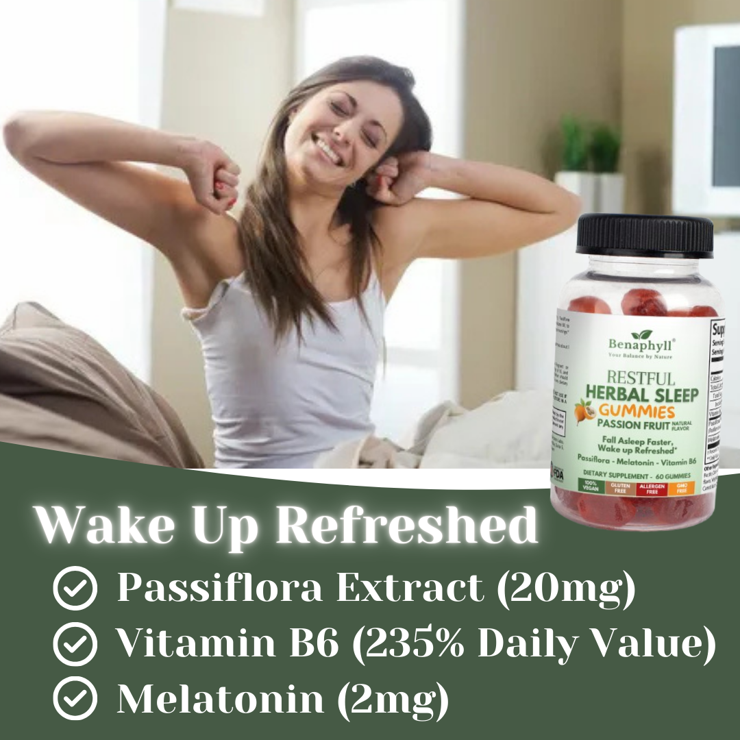 Restful Herbal Sleep Gummies - Passion Fruit Flvr.