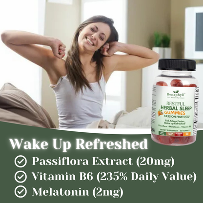 Restful Herbal Sleep Gummies - Passion Fruit Flvr.