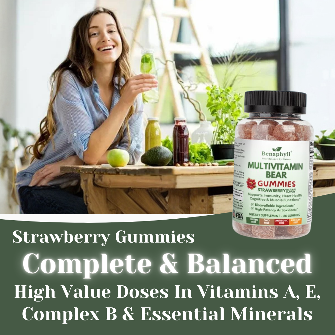 Multivitamin Bear Gummies - Strawberry Flvr.