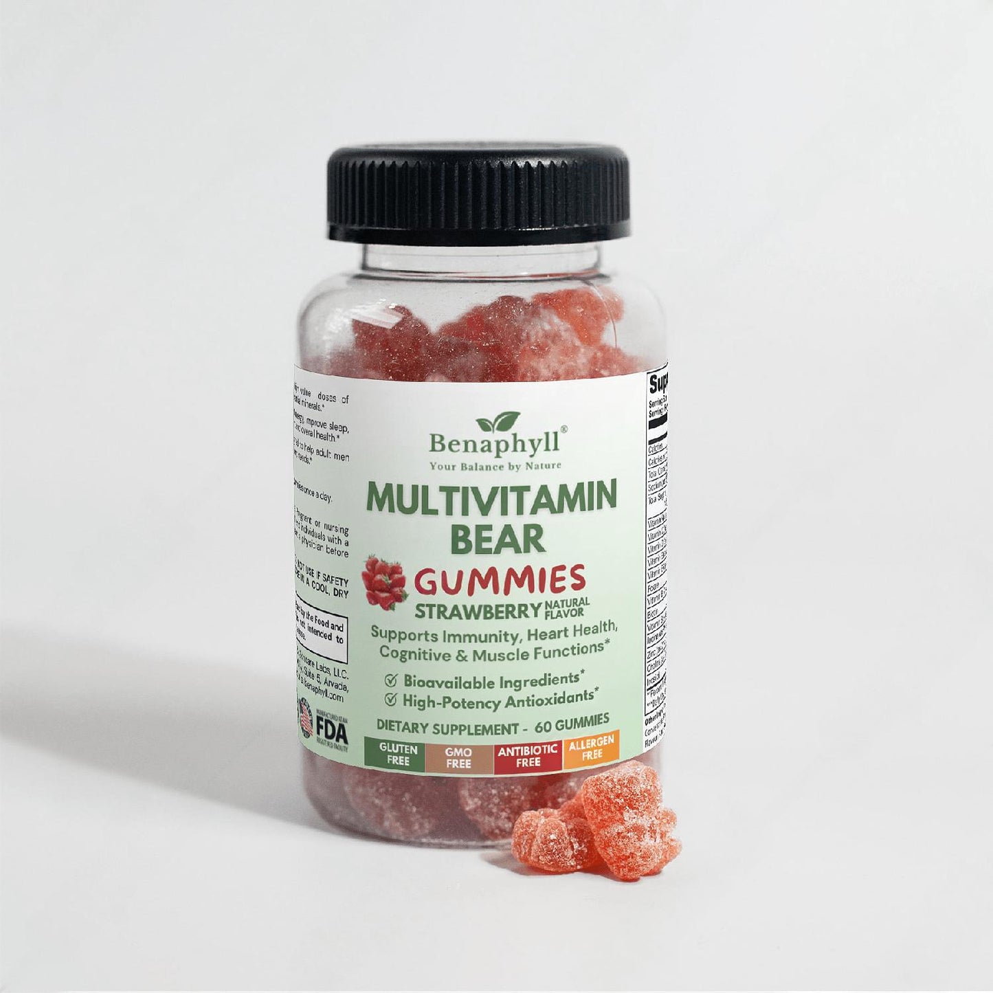 Multivitamin Bear Gummies - Strawberry Flvr.